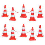 Vidaxl cones set with chain 10 m red and white