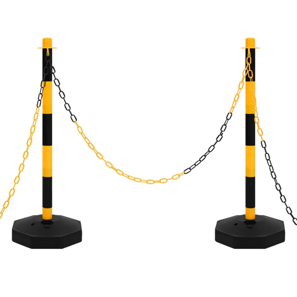 VidaXL chain post set with plastic chain 10 m