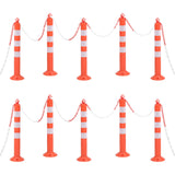 Vidaxl traffic posts with chain 10 pcs 75 cm pe