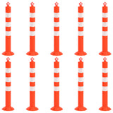 Vidaxl traffic posts with chain 10 pcs 75 cm pe