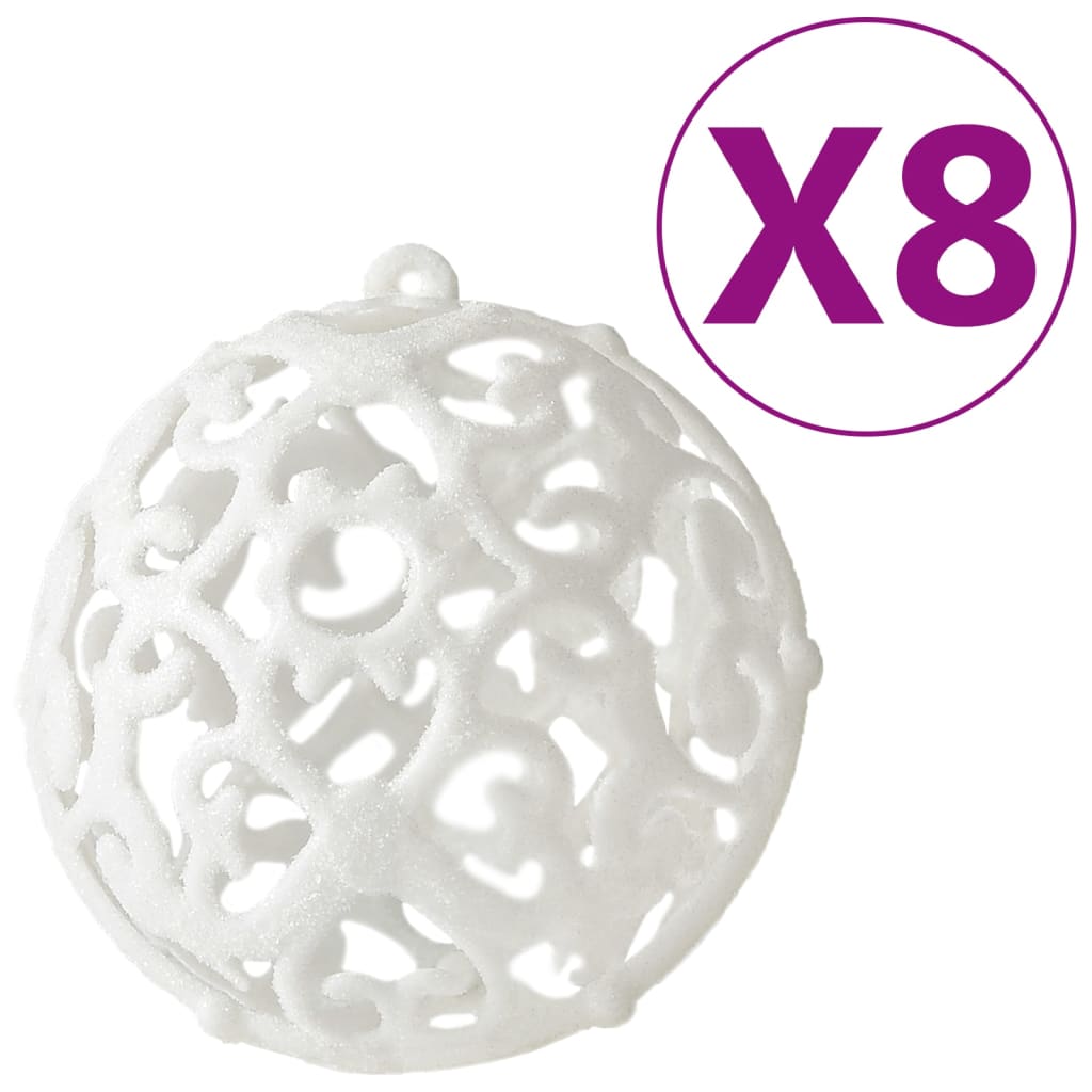 Vidaxl 100-Stéck Chrëschtdag Ball Set Wäiss