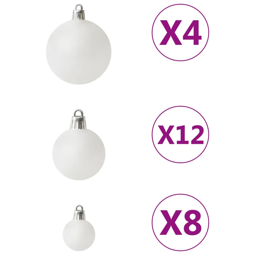 Vidaxl 100-Stéck Chrëschtdag Ball Set Wäiss