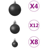 Vidaxl 100-piece Christmas ball set Black