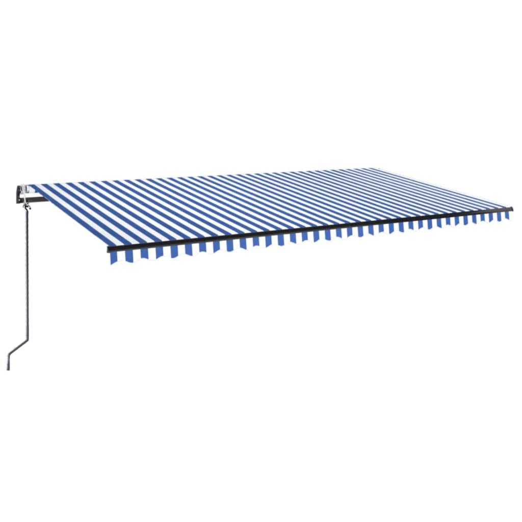 VidaXL Automatic Awning with LED and Wind Sensor 600x300 cm Blue White