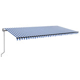 VidaXL Automatic Awning with LED and Wind Sensor 600x300 cm Blue White
