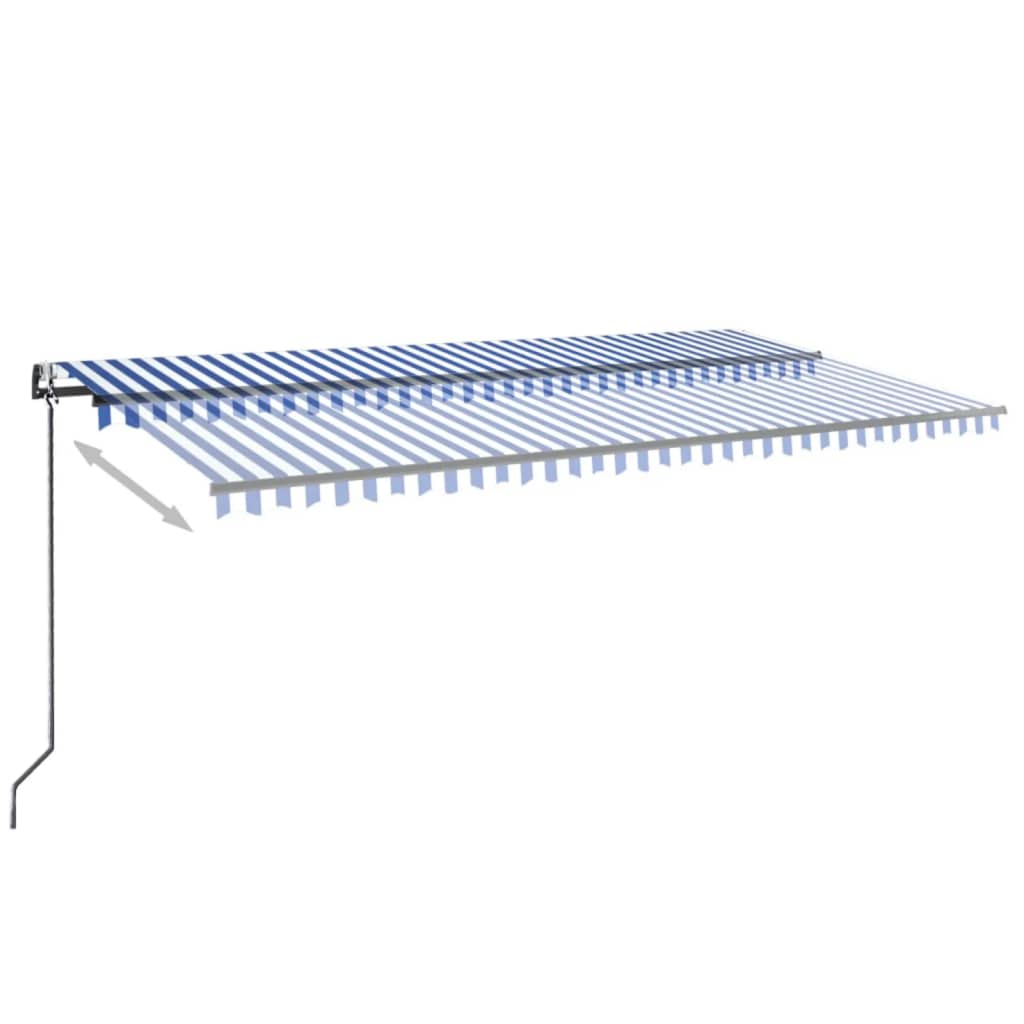 VidaXL Automatic Awning with LED and Wind Sensor 600x300 cm Blue White