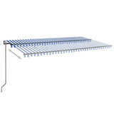 VidaXL Automatic Awning with LED and Wind Sensor 600x300 cm Blue White