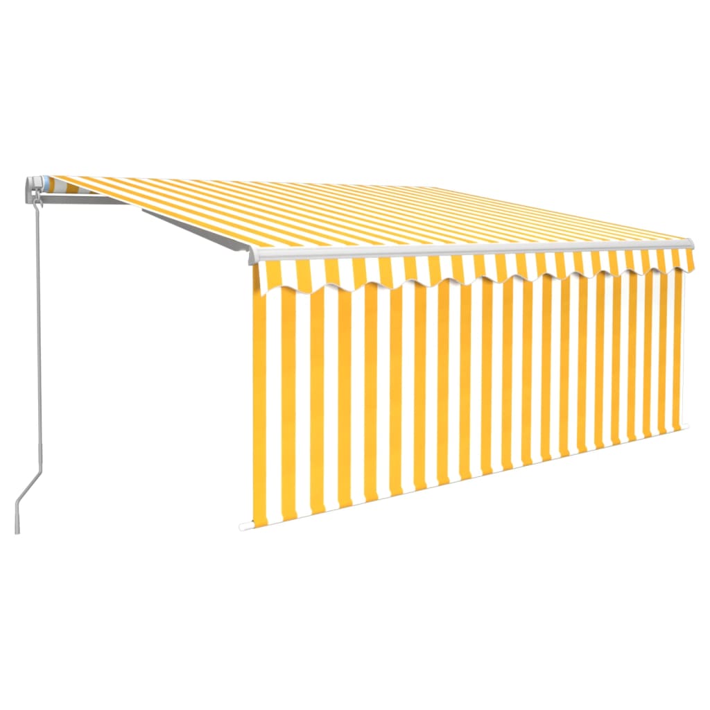 Vidaxl Luifel manually extendable roller blind LED 3x2.5 m yellow and white