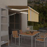 Vidaxl Luifel manually extendable roller blind LED 3x2.5 m yellow and white