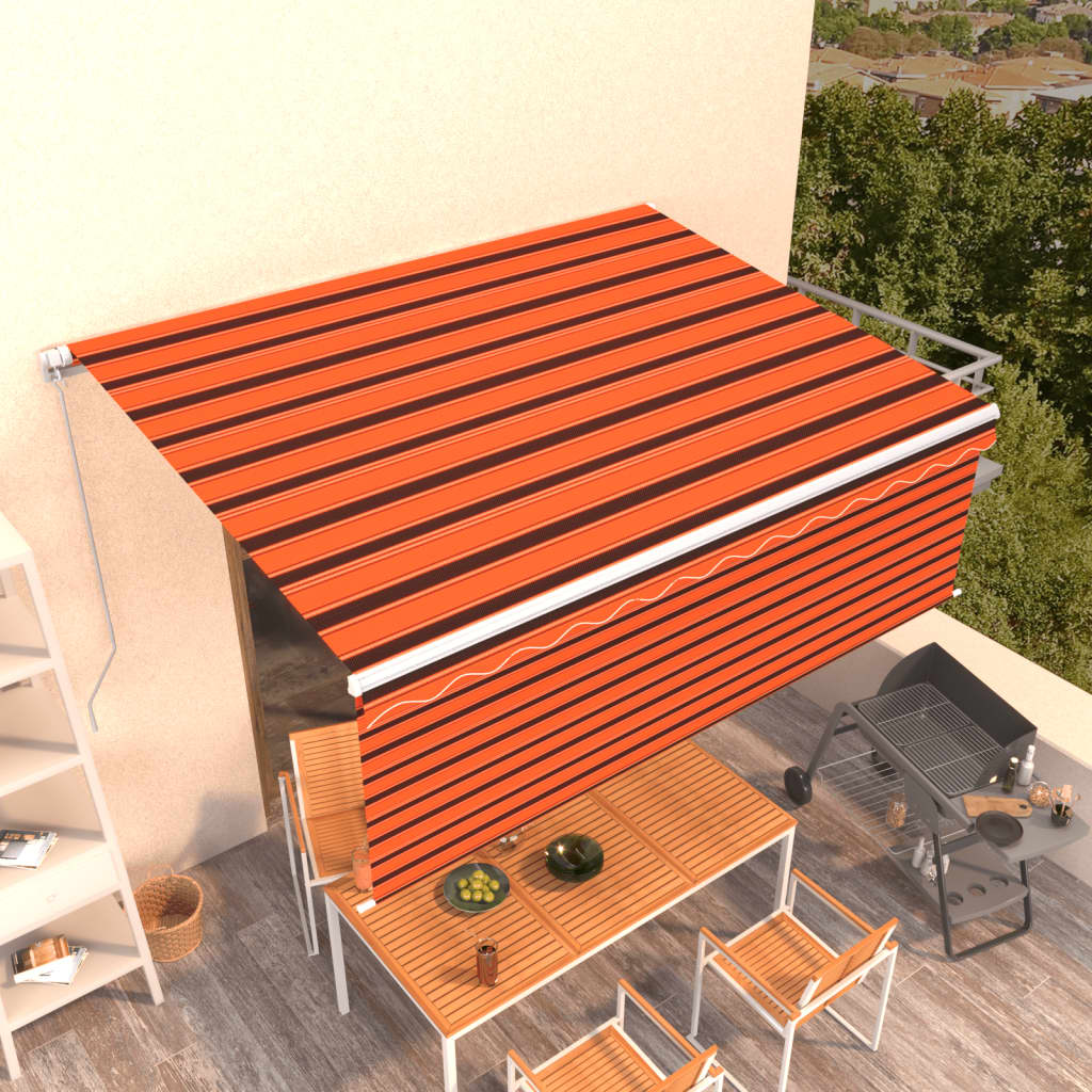 Vidaxl liifel manuell mat Rouleau blann 4x3 m orange brong