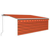 Vidaxl Luifel manually extendable roller blind LED 4x3 m orange brown
