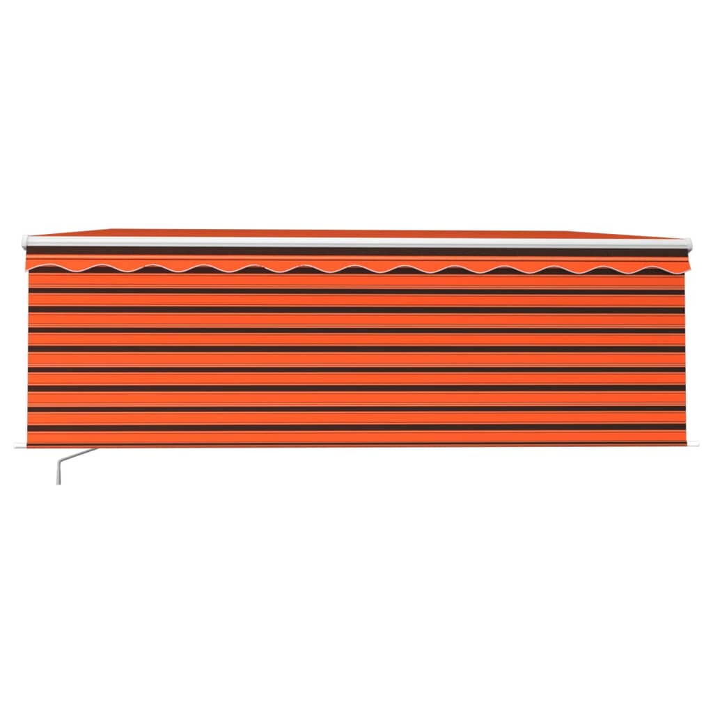 Vidaxl Luifel manually extendable roller blind LED 4x3 m orange brown