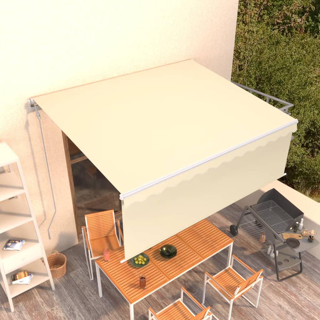 Vidaxl Luifel utvides automatisk med rulleblind 4x3 m kremfarge