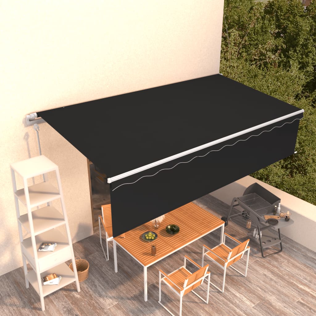 Vidaxl Luifel automatically extendable with roller blind 6x3 m anthracite