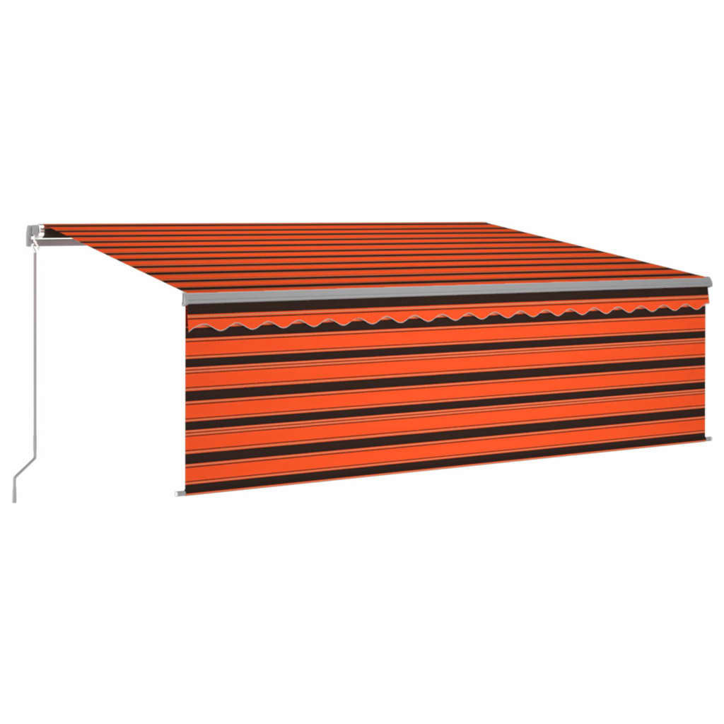VidaXL Tenda estensibile manualmente con tenda a rullo 4x3 m arancione marrone