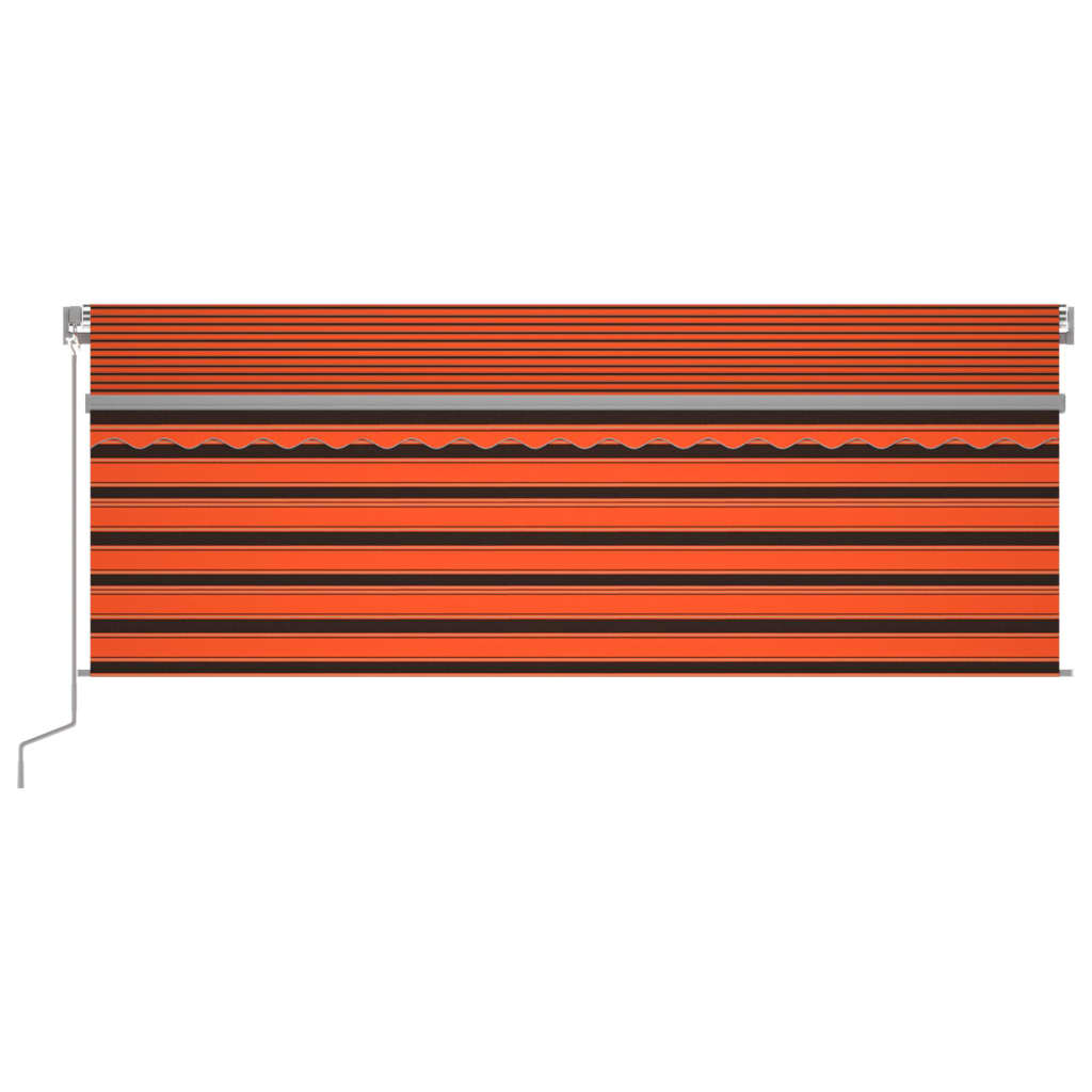 Vidaxl liifel manuell verlängerte Rouleau blann gefouert 4x3 m orange brong