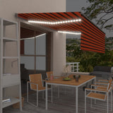 Vidaxl Luifel con rullo cieco, a LED e sensore del vento 4x3 m arancione e marrone