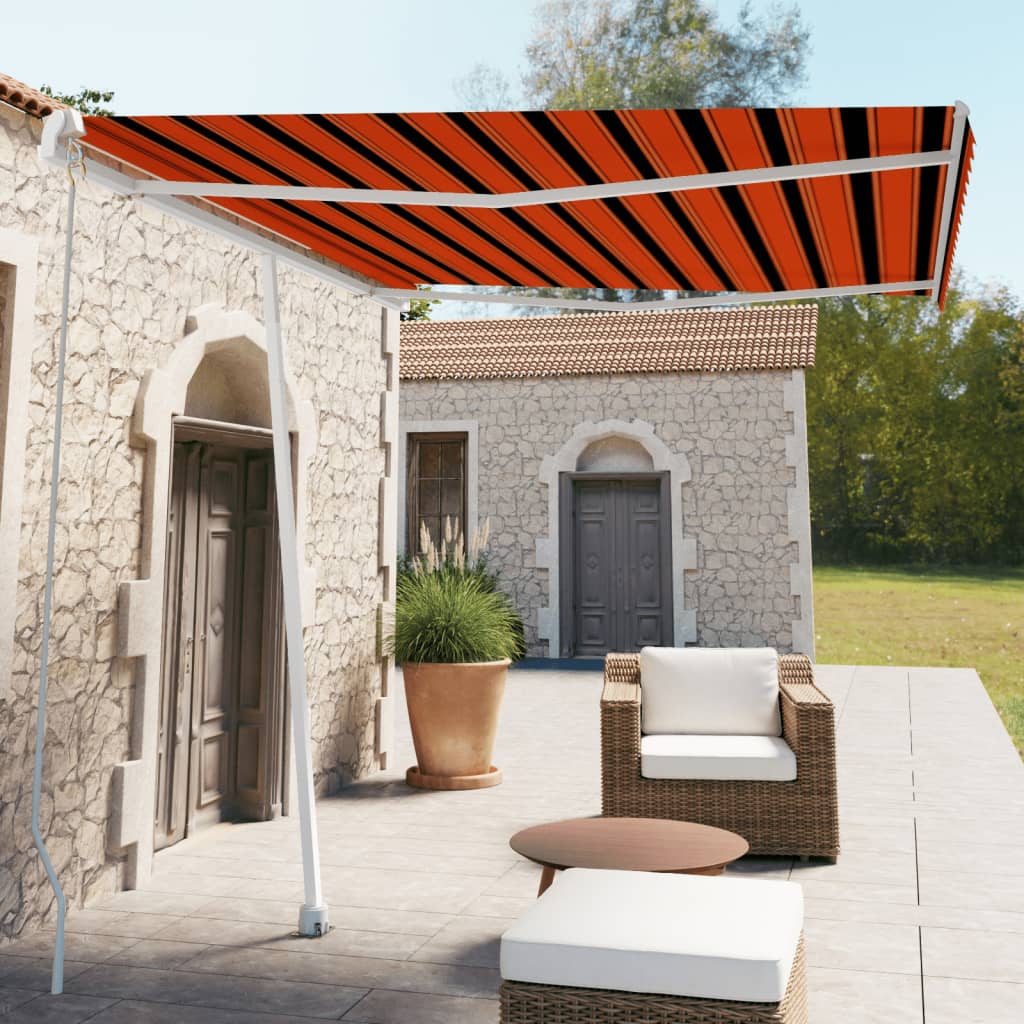 Vidaxl Luifel Detached manually extends 300x250 cm orange brown