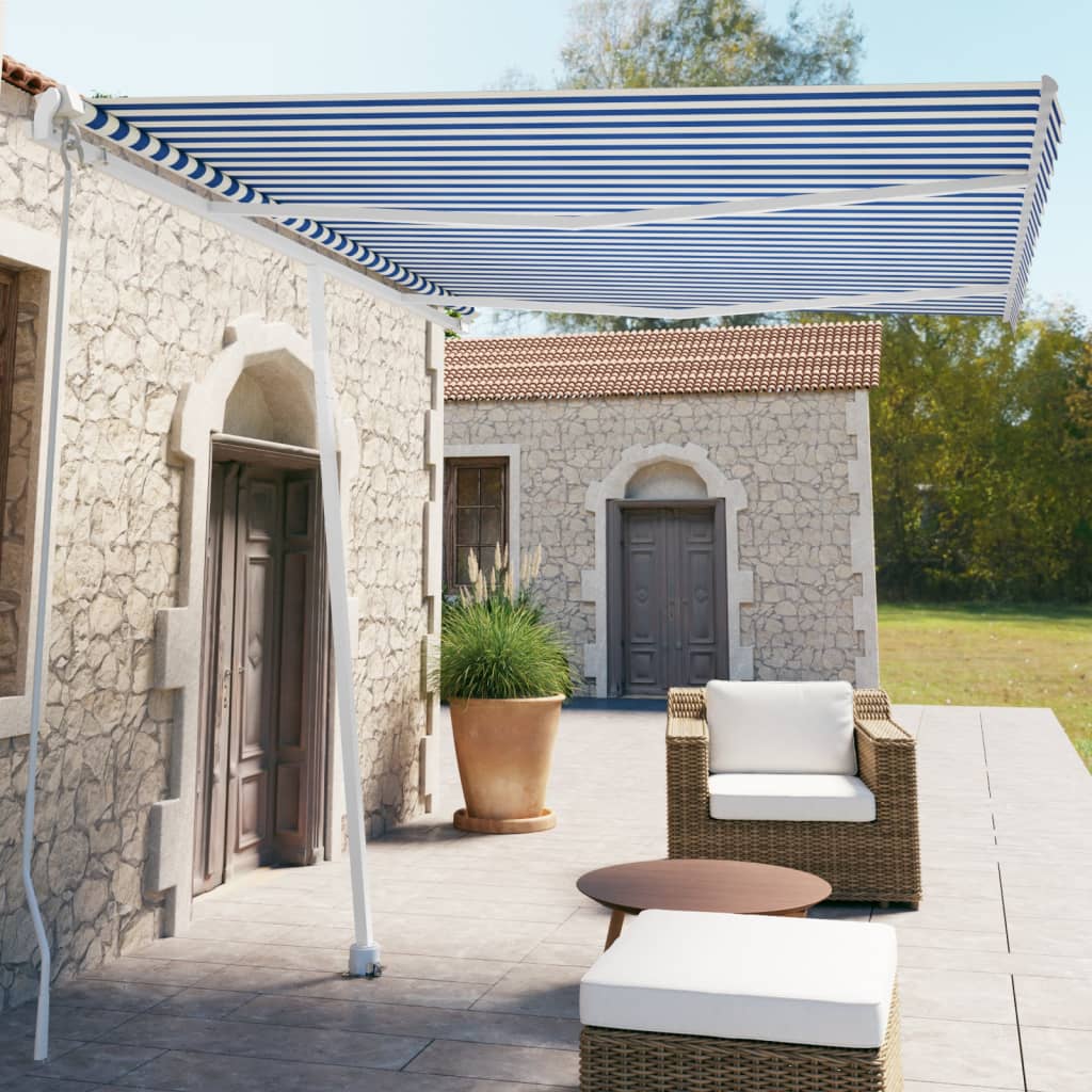 VidaXL Laifel Detached manually pull out 350x250 cm blue and white
