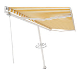 Vidaxl Luifel Free -standing automatic 500x300 cm yellow and white
