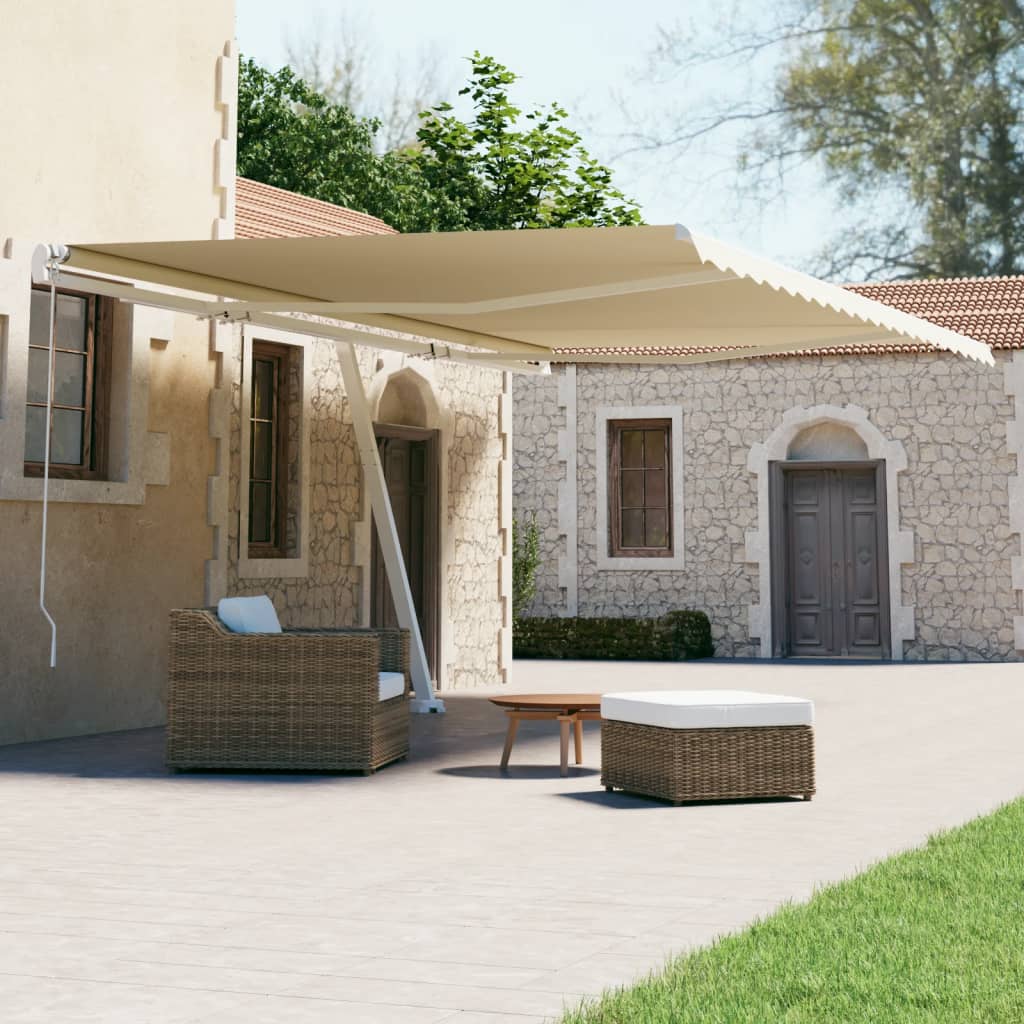 Vidaxl Luifel fritt -Stående automatisk 600x300 cm krem ​​-farget