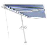 Bidaxl Laifel fristående manuellt Dra ut 400x350 cm blått och vitt