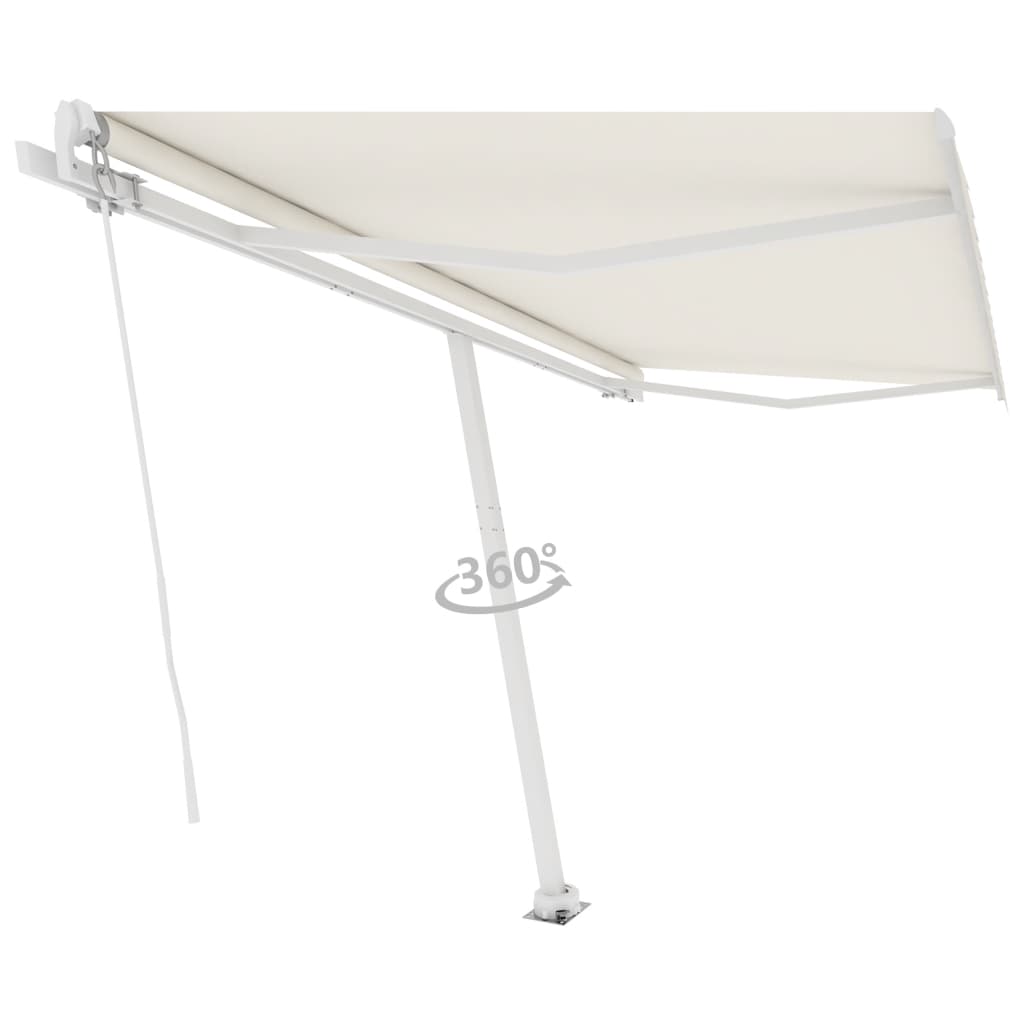 Vidaxl Luifel frittliggende manuelt utvider 400x350 cm krem ​​-farget