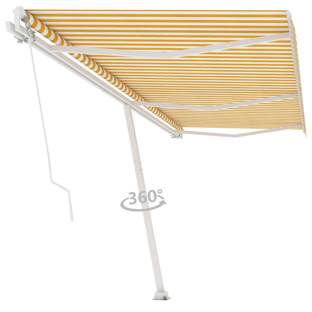 Bidaxl Laifel fristående manuellt Dra ut 600x350 cm gult och vitt