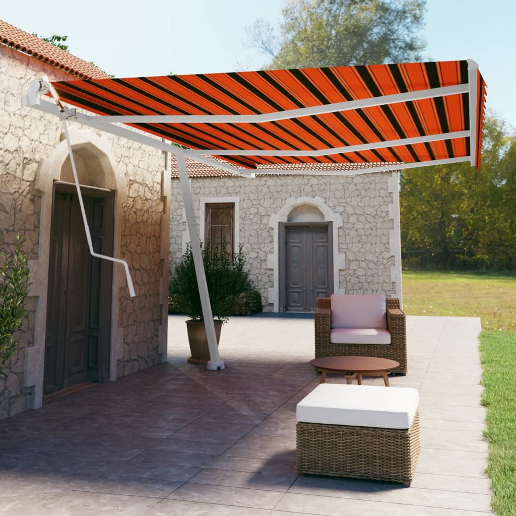 Vidaxl Luifel Free -standing automatic 600x350 cm orange and brown