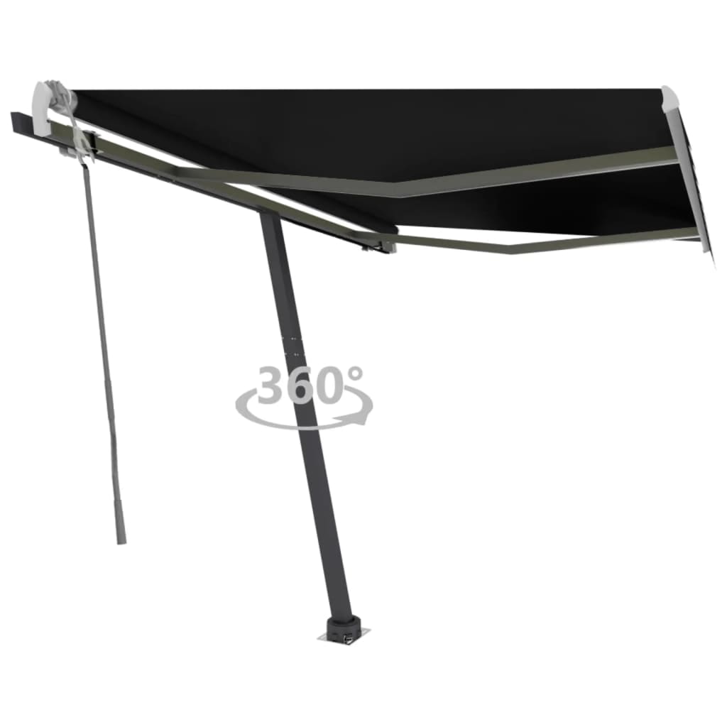 Vidaxl Luifel frittliggende manuelt utvider 300x250 cm Anthracite