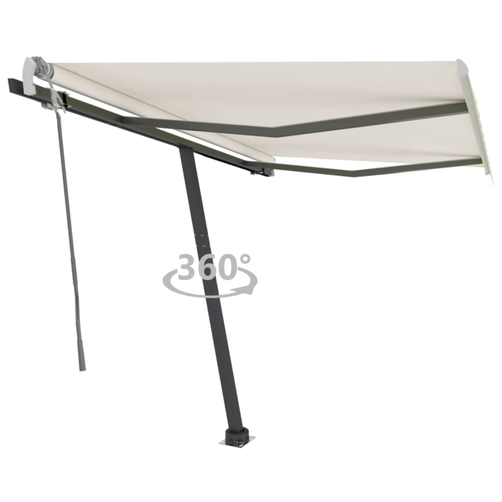 Vidaxl Luifel Detached manually extends 350x250 cm cream -colored