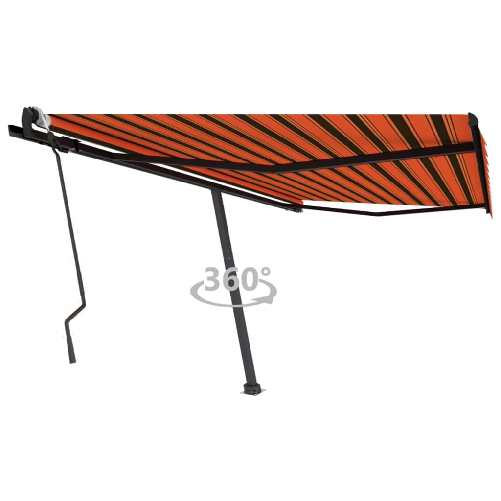 Vidaxl Luifel Detached manually extends 400x300 cm orange brown