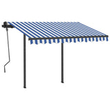 Vidaxl Luifel automatico con LED e sensore del vento 3,5x2,5 m blu e bianco