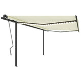 Vidaxl Luifel automatic with LED and wind sensor 4x3 m cream -colored