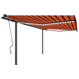 Vidaxl Luifel samodejno z LED in vetrnim senzorjem 4x3 m oranžna in rjava