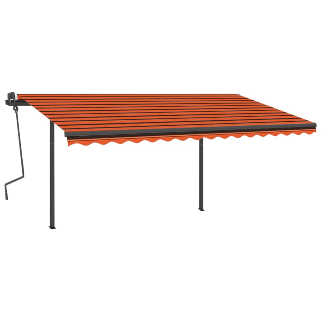 Vidaxl Luifel samodejno z LED in vetrnim senzorjem 4x3 m oranžna in rjava