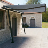 Vidaxl Luifel automatically extendable with posts 4.5x3 m blue and white