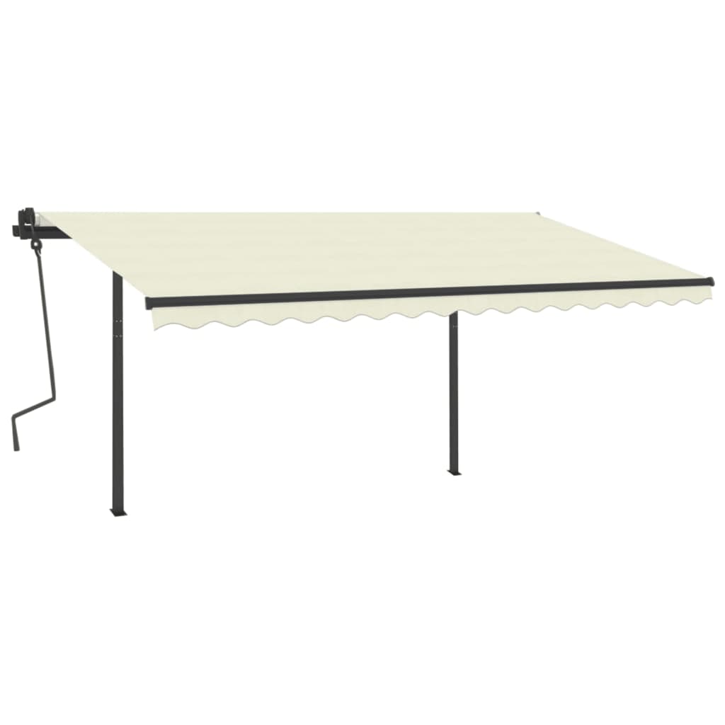 Vidaxl Luifel automatically extendable with posts 4.5x3 m cream -colored