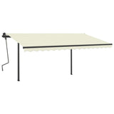 Vidaxl Luifel automatically extendable with posts 4.5x3 m cream -colored