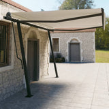 Vidaxl Luifel automatically extendable with posts 4.5x3 m cream -colored
