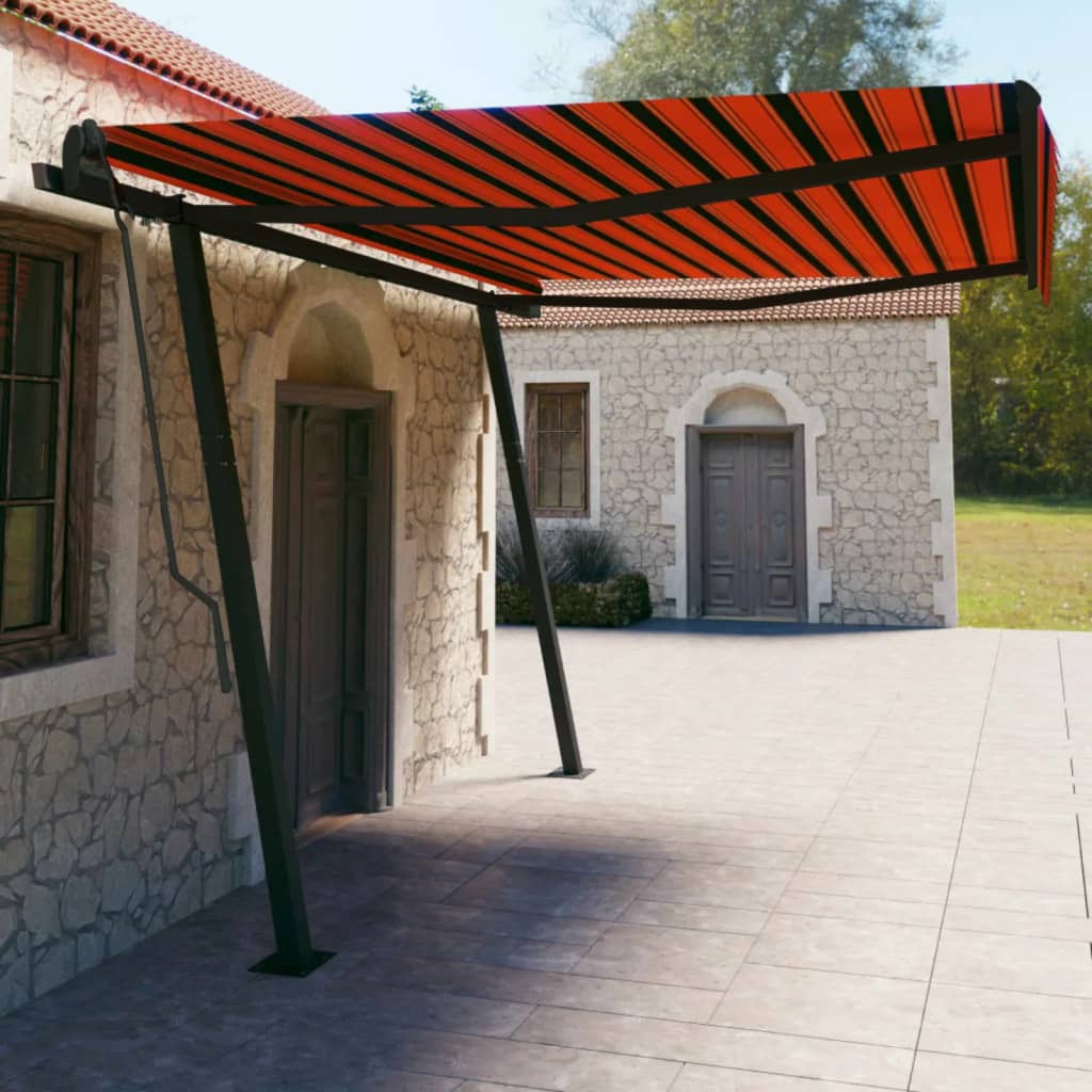 Vidaxl Luifel se automaticky rozšiřuje s příspěvky 4,5x3 m oranžově hnědá