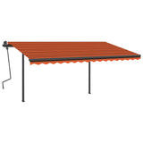 Vidaxl Luifel automatic with LED and wind sensor 4.5x3 m orange brown