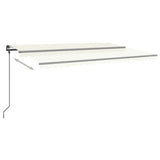 Vidaxl luifel extensible manuellement avec des poteaux 5x3 m crème -colored