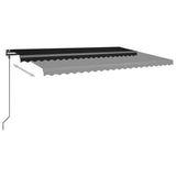 Vidaxl luifel extensible manuellement avec des poteaux 5x3 m anthracite -colored