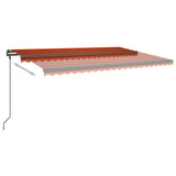 Vidaxl Luifel manually extendable with posts 5x3 m orange and brown