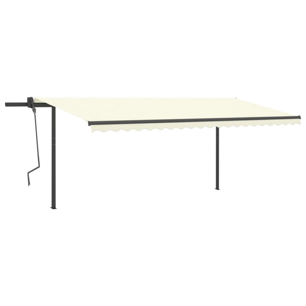 Vidaxl Luifel manually extendable with LED 5x3 m cream -colored