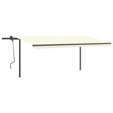 Vidaxl Luifel manually extendable with LED 5x3 m cream -colored