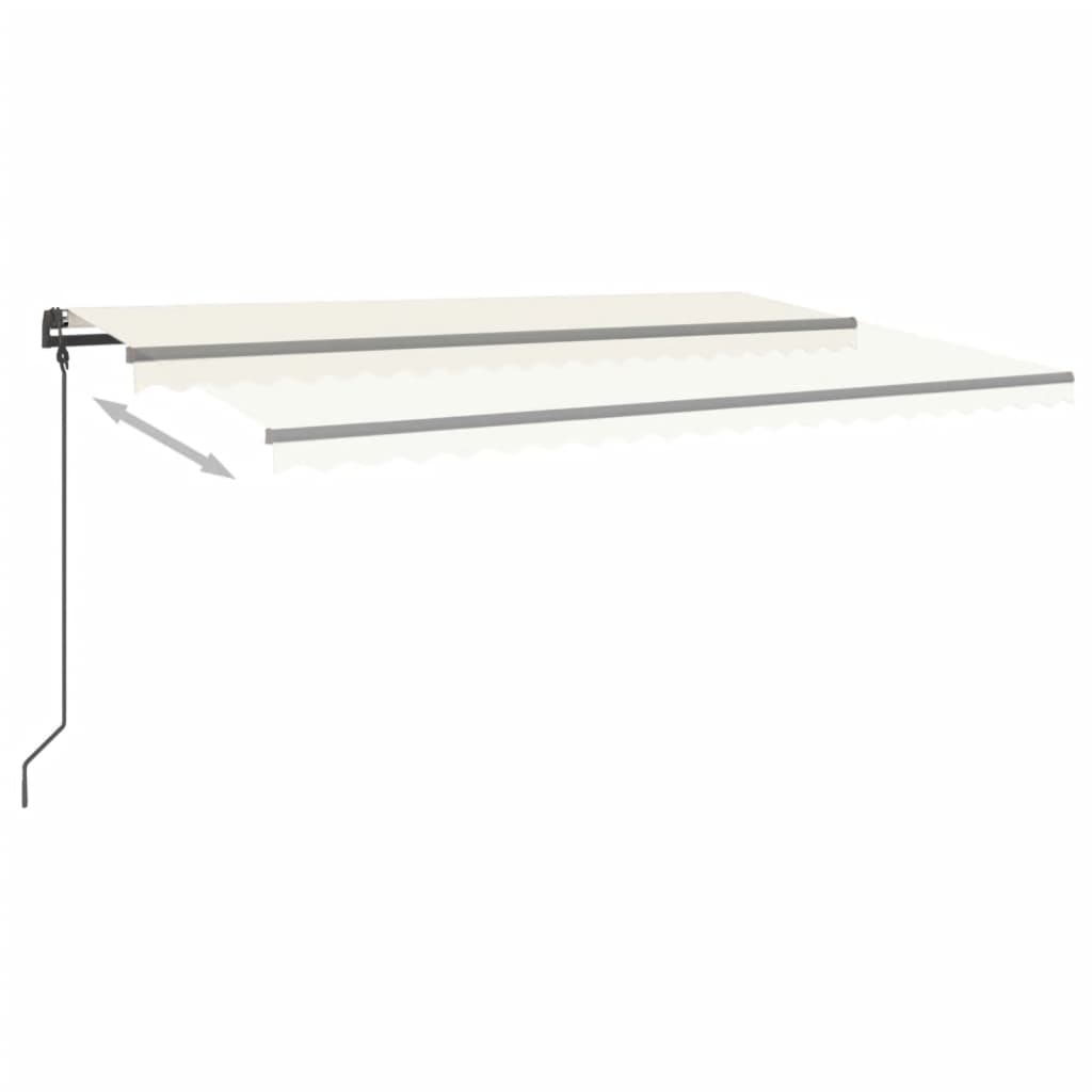 Vidaxl Luifel manually extendable with LED 5x3 m cream -colored