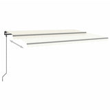Vidaxl Luifel manually extendable with LED 5x3 m cream -colored