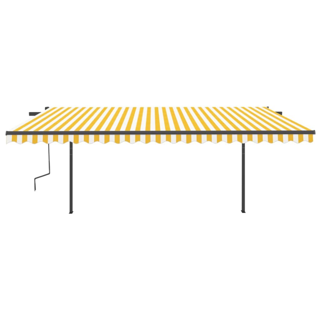 Vidaxl luifel extensible manuellement avec LED 5x3 m jaune et blanc